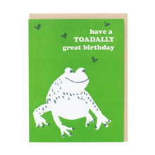 Load image into Gallery viewer, Toadally Great Birthday Letterpress Greeting Card
