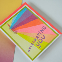 Load image into Gallery viewer, Prism Celebrating You Risograph Card
