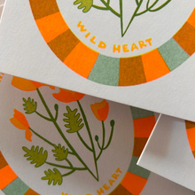 Load image into Gallery viewer, Poppy Wild Heart Birthday Risograph Card
