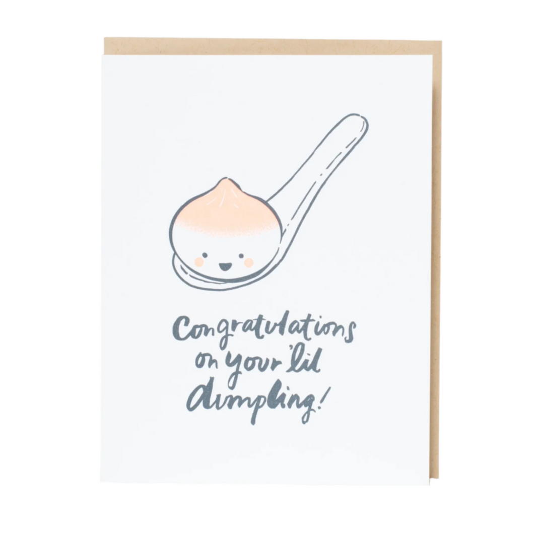 Baby Congrats Lil' Dumpling Letterpress Greeting Card