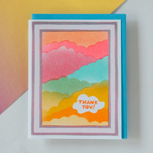 Load image into Gallery viewer, Clouds Thank You Risograph Card
