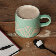 Load image into Gallery viewer, Mint Triangle Imprint Stoneware Mug
