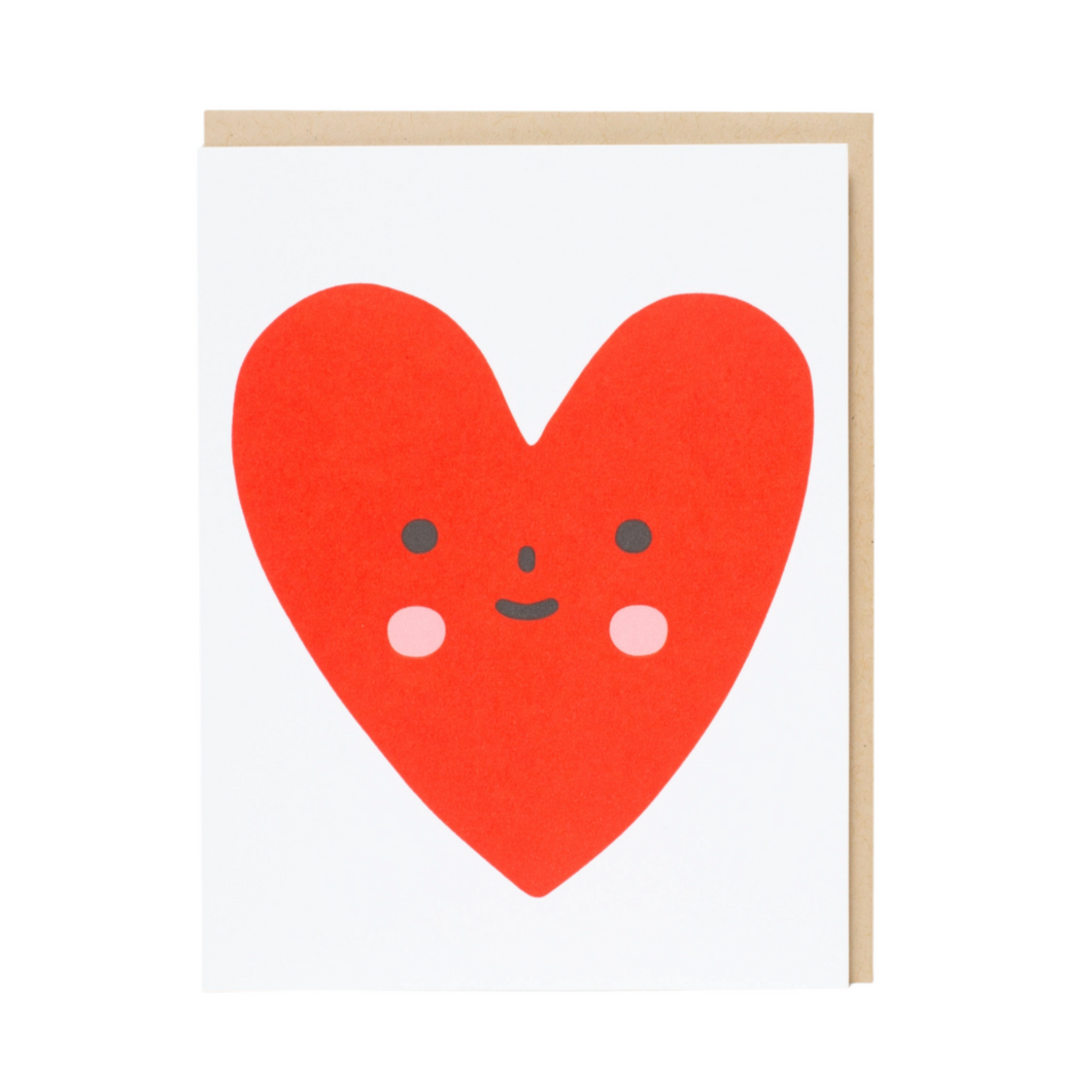 Heart Friend Love Letterpress Greeting Card