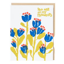 Load image into Gallery viewer, In My Thoughts Flowers Sympathy Letterpress Greeting Card
