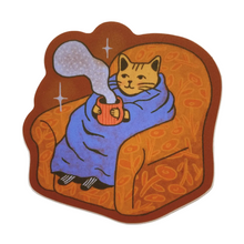 Load image into Gallery viewer, Cozy Armchair Cat Sticker By Mckeen
