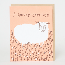 Load image into Gallery viewer, Wooly Love You Sheep Letterpress Greeting Card
