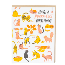 Load image into Gallery viewer, Birthday Purr-Fect Cats Letterpress Greeting Card
