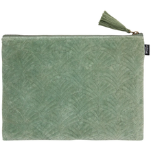Load image into Gallery viewer, Jade Quilted Velvet Flat Pouch
