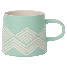 Load image into Gallery viewer, Mint Triangle Imprint Stoneware Mug
