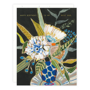 Blue Polka Floral Birthday Card by Someday Studio