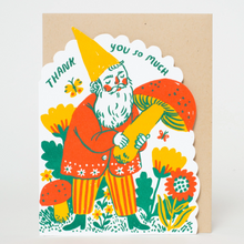 Load image into Gallery viewer, Thank You Gnome Die-Cut Letterpress Greeting Card
