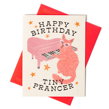 Load image into Gallery viewer, Tiny Prancer Birthday Risograph Card
