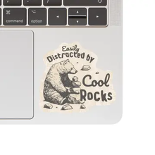 Load image into Gallery viewer, Distracted By Cool Rocks Bear Vinyl Sticker
