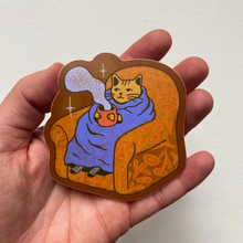 Load image into Gallery viewer, Cozy Armchair Cat Sticker By Mckeen
