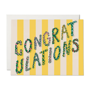 Yellow Stripe Congratulations Greeting Card