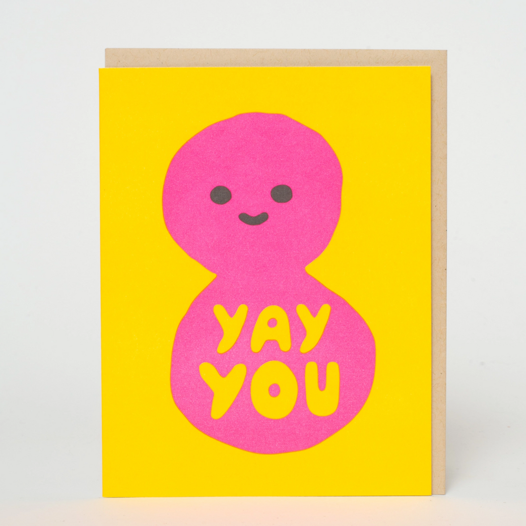 Yay You Peanut Letterpress Greeting Card