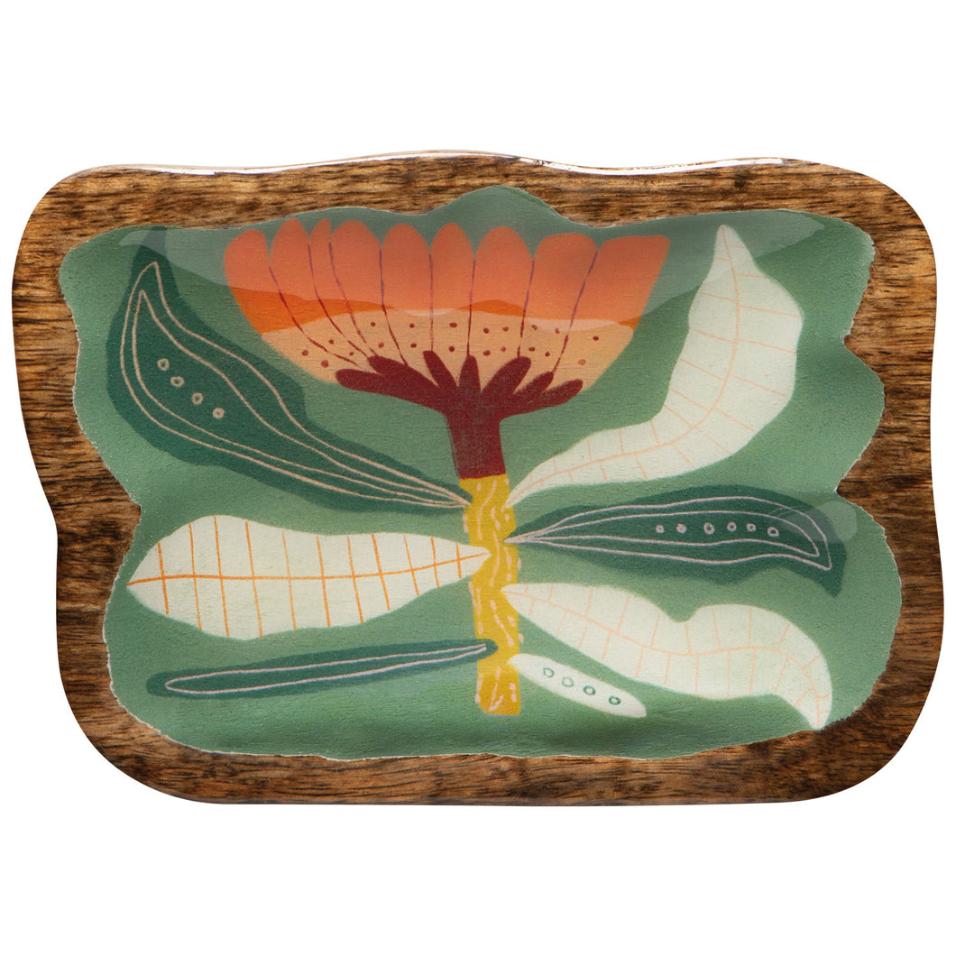 Venus Flower Wood Catch-All Tray