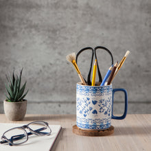 Load image into Gallery viewer, Blue Floral Finders Keepers Studio Mug
