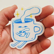 Load image into Gallery viewer, Sleepy Coffee Sticker By Mckeen

