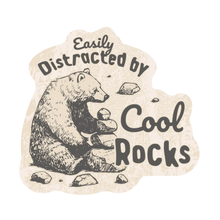 Load image into Gallery viewer, Distracted By Cool Rocks Bear Vinyl Sticker
